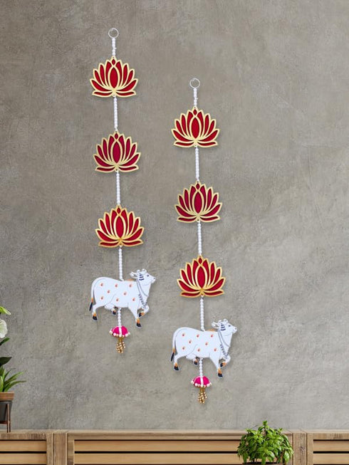 Lotus with Pichwai Cow Wall & Door Hanging